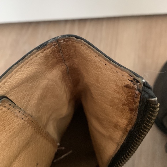 Frye Patty Riding Bootie Black Leather Block Heel Size 6.5 - Picture 10 of 11